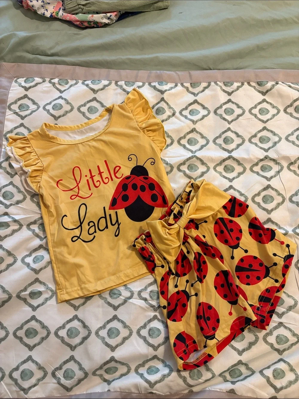 Little Lady Yellow Ladybug Kids Set size 3T
